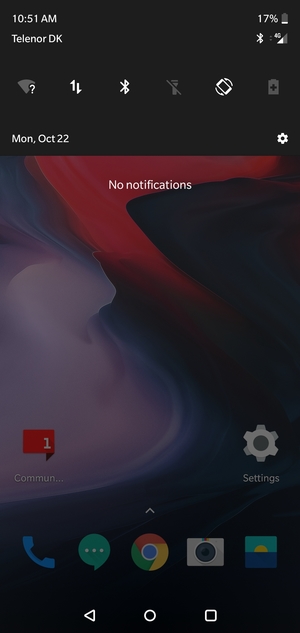 Slide down the top menu again