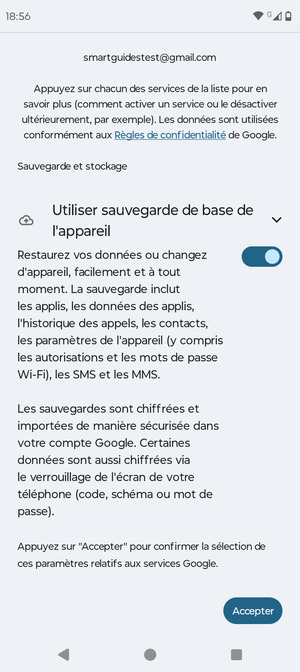 Sélectionnez Accepter