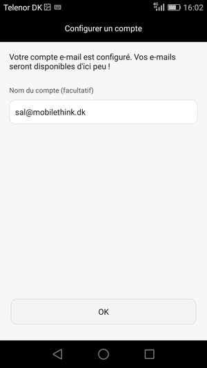 Donnez un nom à votre compte et sélectionnez OK