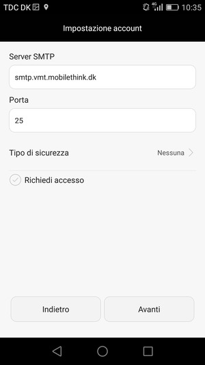 Deseleziona la casella di controllo Richiedi accesso e seleziona Avanti