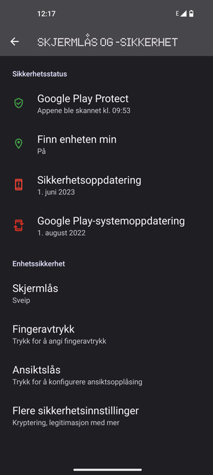 Bla til og velg Flere sikkerhetsinnstillinger