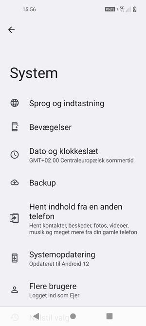 Vælg Backup