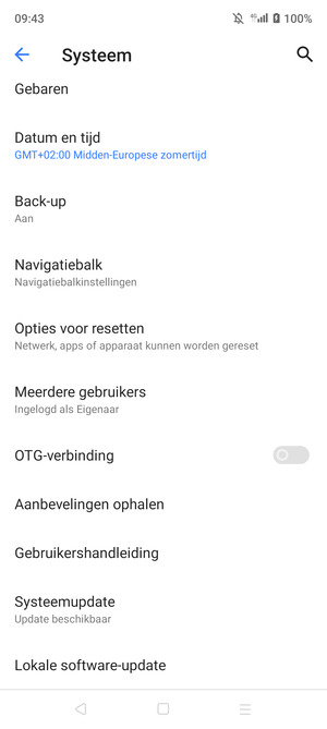 Selecteer Systeemupdate