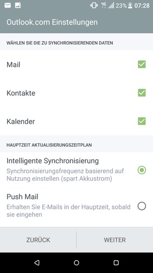 Wählen Sie WEITER