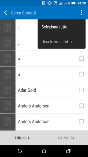 Seleziona Seleziona tutto