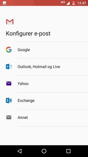 Velg Outlook, Hotmail og Live