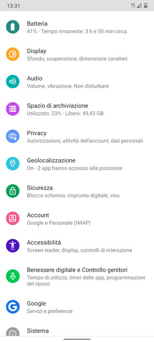 Scorri e seleziona Sicurezza