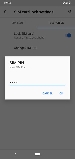 Enter your New SIM PIN and select OK