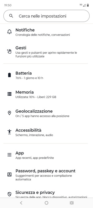 Scorri e seleziona Geolocalizzazione