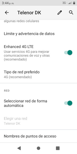 Desplácese y seleccione Nombres de puntos de acceso