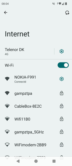 Vous êtes maintenant connecté au réseau Wi-Fi