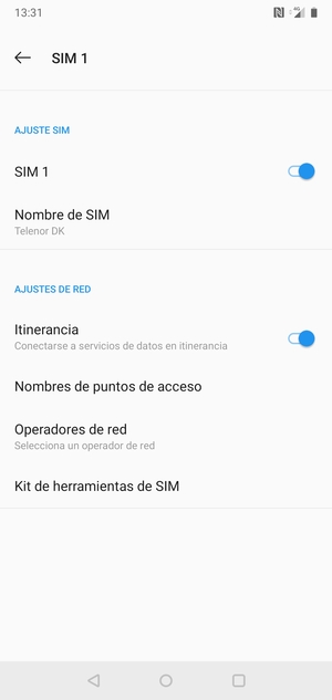 Activar o desactivar Itinerancia