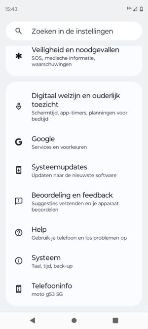 Scroll naar en selecteer Systeemupdates