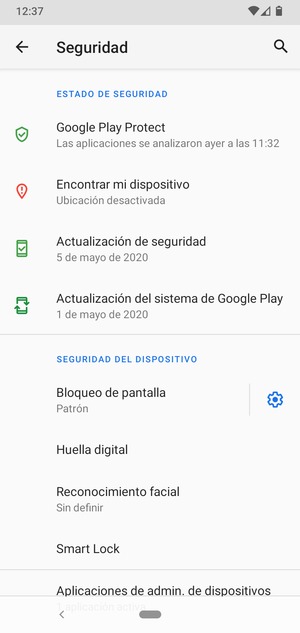 El teléfono ha sido asegurado con un bloqueo de pantalla