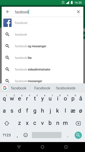 Indtast navnet på appen og vælg Søg
