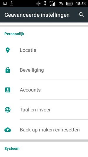 Scroll naar en selecteer Beveiliging