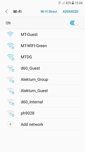 Select the wireless network you want to connect to