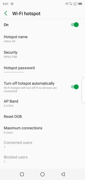 Your phone is now set up for use as a modem