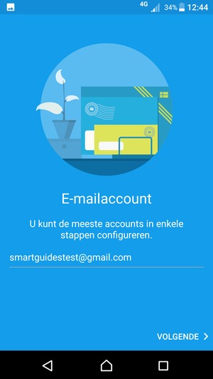 Voer uw Gmail adres in en selecteer VOLGENDE
