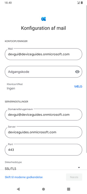 Indtast din adgangskode