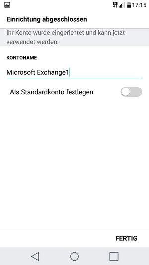 Geben Sie Ihrem Konto einen Namen und wählen Sie FERTIG
