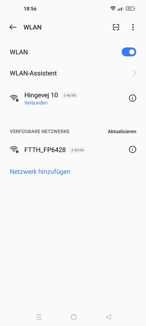 Sie sind nun mit dem WLAN-Netzwerk verbunden