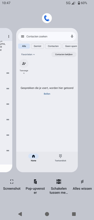 Veeg apps naar boven om ze te sluiten