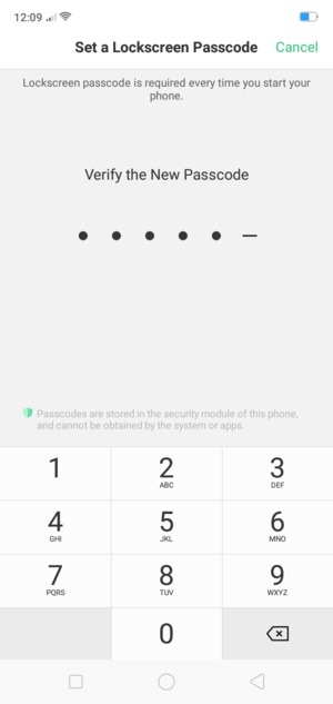Confirm your New Passcode