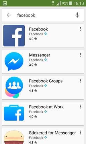 Wählen Sie die App