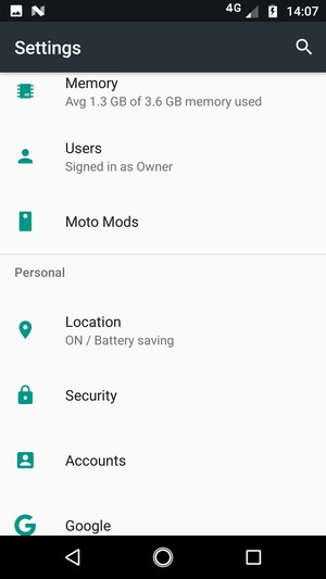 Scroll to and select Location