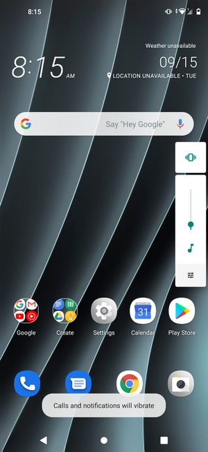 Select Vibrate to change to mute mode
