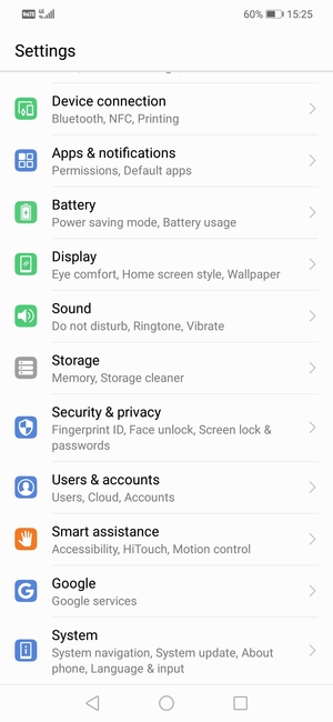 Scroll to and select Security & location / Security & privacy