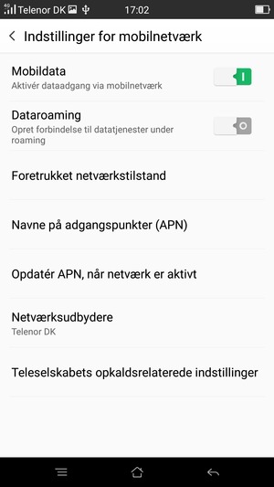 For at skifte netværk, hvis der opstår netværksproblemer, vælg Netværksudbydere