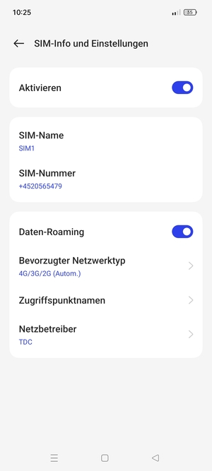 Schalten Sie Daten-Roaming an oder aus