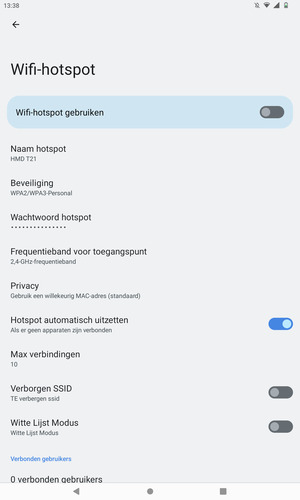 Schakel Wifi-hotspot gebruiken in