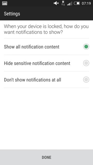Select your preferred option and select DONE