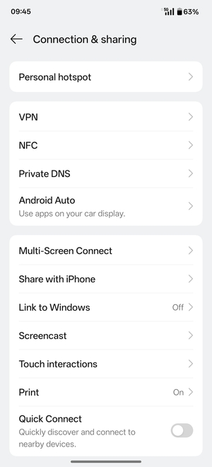 Select Personal hotspot