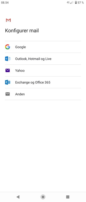 Vælg Outlook, Hotmail og Live