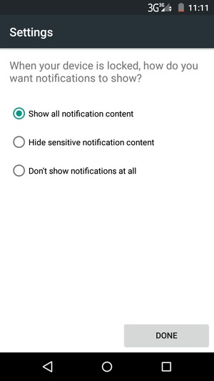 Select your preferred option and select DONE
