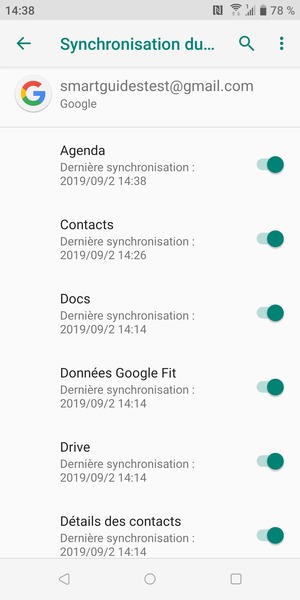 Sélectionnez le bouton du Menu