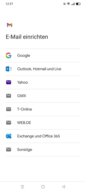 Wählen Sie Exchange und Office 365