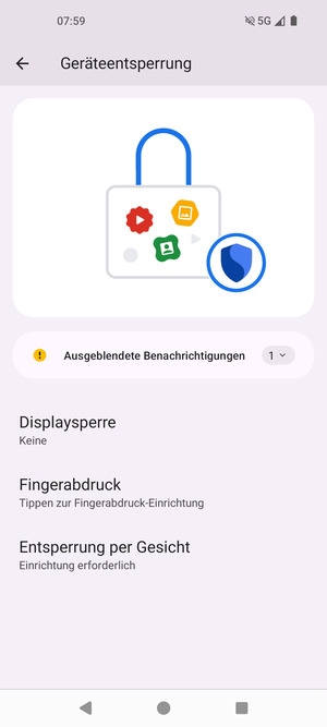 Wählen Sie Displaysperre