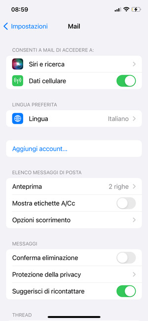 Seleziona Aggiungi account...