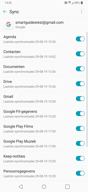 Selecteer de Menu-knop