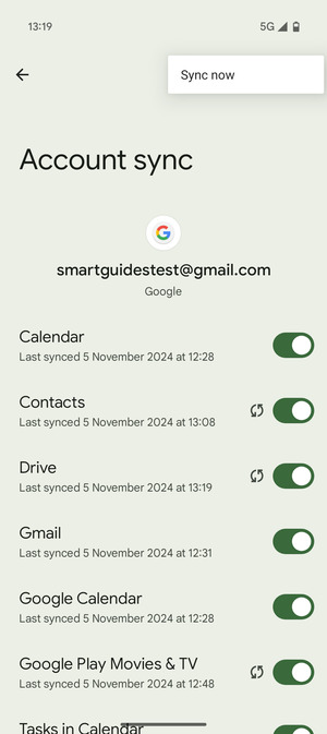 Select Sync now