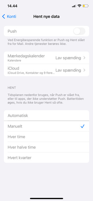Slå Push fra