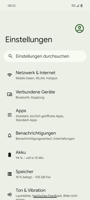 Wählen Sie Netzwerk & Internet