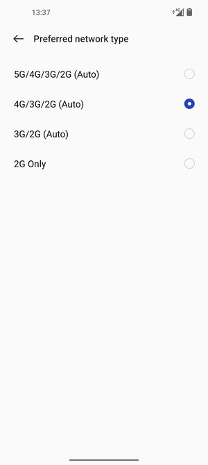 Select your preferred option