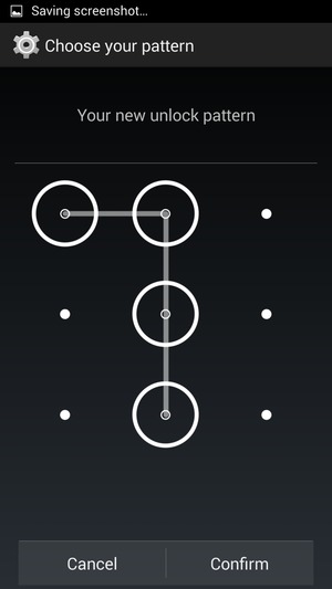 Draw the unlock pattern again and select Confirm