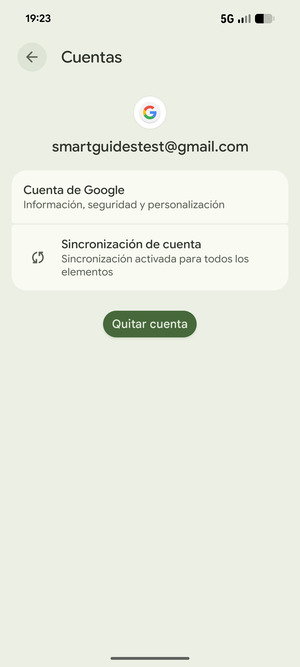 Seleccione Sincronización de cuenta